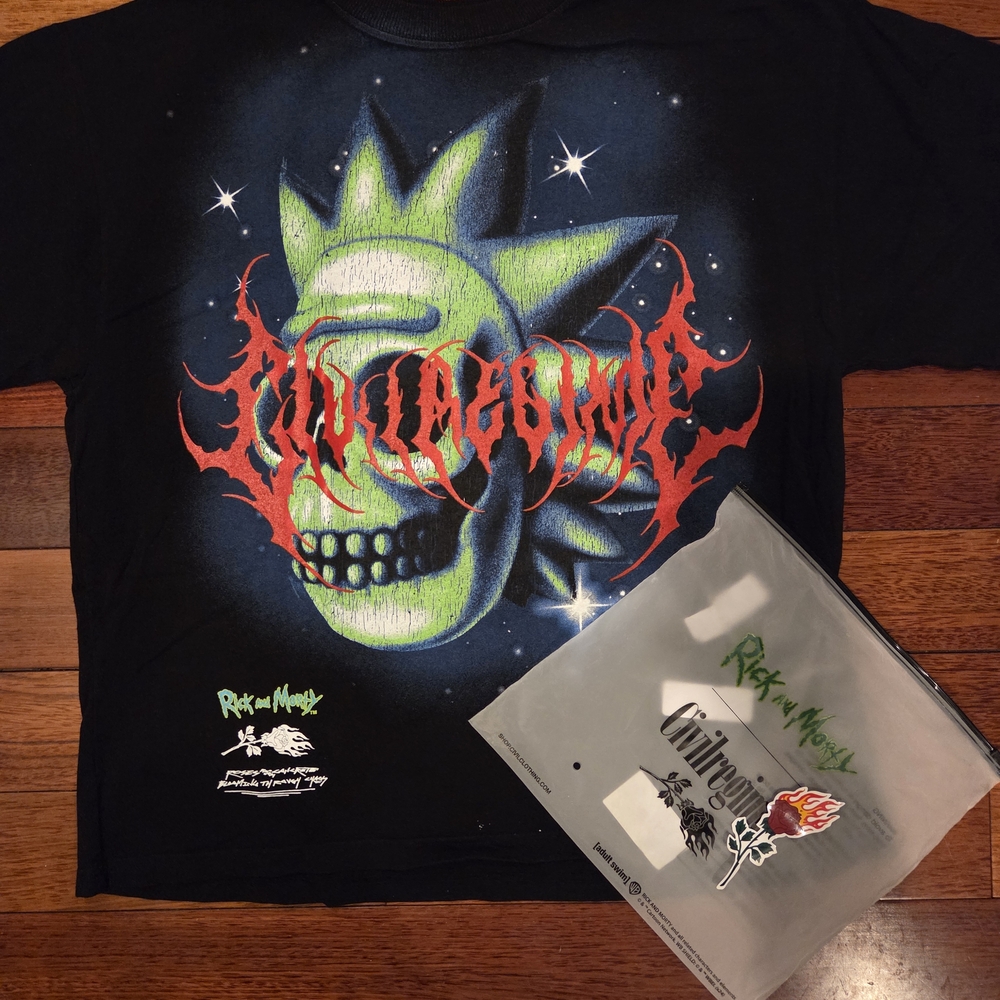 BNWT Civil Regime x Rick and Morty Collab Black Rick T-Shirt- Mens Medium